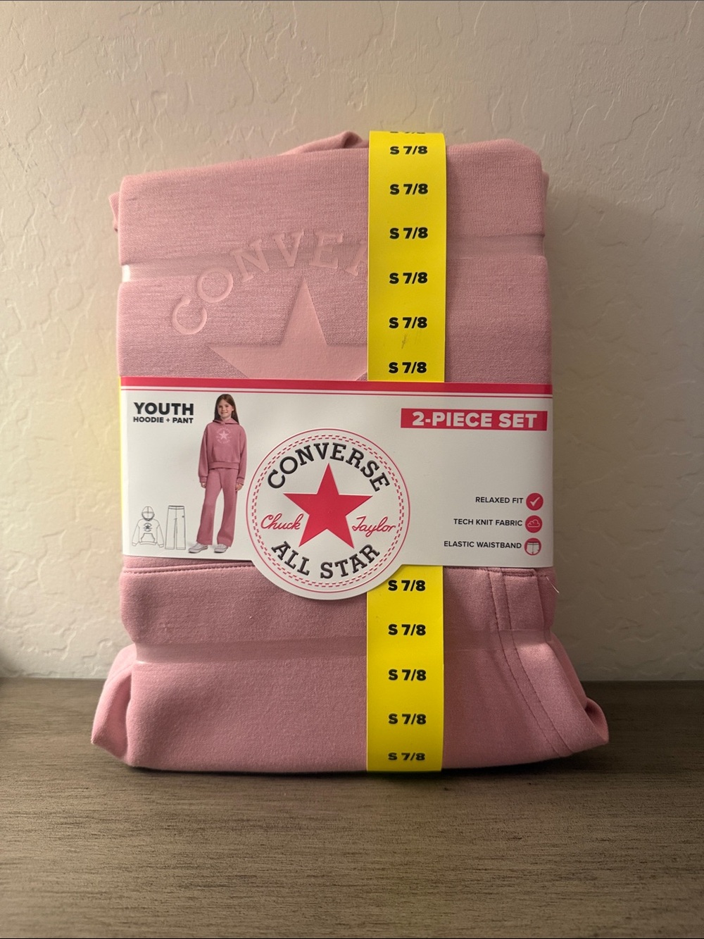 Converse All Star Youth Pink 2-Piece Hoodie & Joggers Set